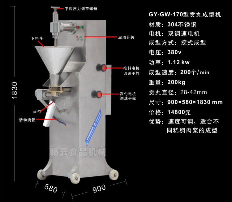 170型贡丸机技术惨