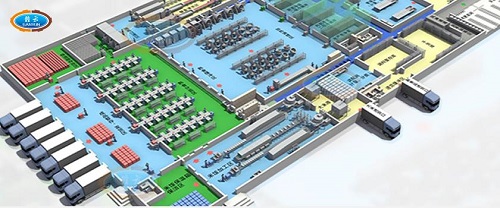 赣云设计中央厨房平面全景效果图